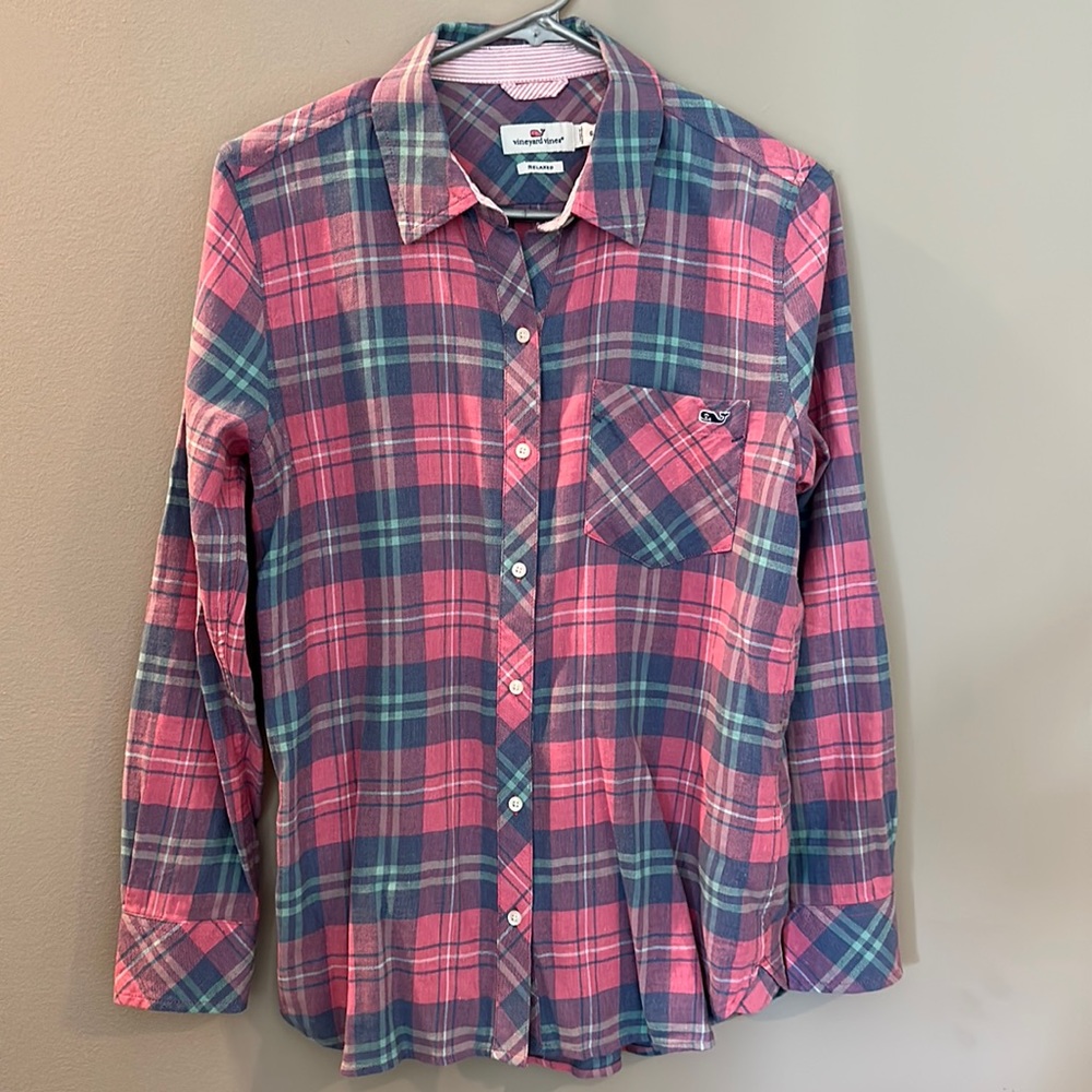 NWOT Vineyard Vines Relaxed Plaid Button Down Size 6